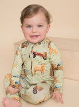 Double Zipper Romper - Highland Cows