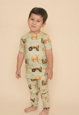 Short Sleeve Pajama Set - Highland Cows