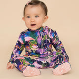 Footie con volantes y doble cremallera - Neon Flamingo