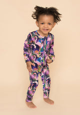 Barboteuse à Volants et Double Fermeture Éclair - Flamant Néon