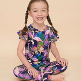 Flutter Sleeve 2-Piece Set - Neon Flamingo