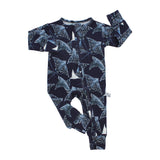 Double Zipper Romper - Pacific Blue