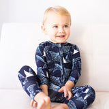 Double Zipper Romper - Pacific Blue