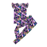 Flutter Sleeve 2-Piece Set - Neon Flamingo