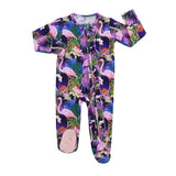 Footie con volantes y doble cremallera - Neon Flamingo