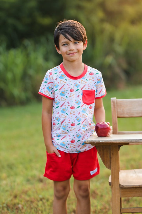 T-shirt and Short Set - Back To School - Apple