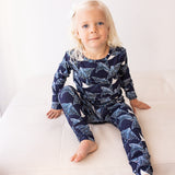 Conjunto de pijama de manga completa - Azul Pacífico