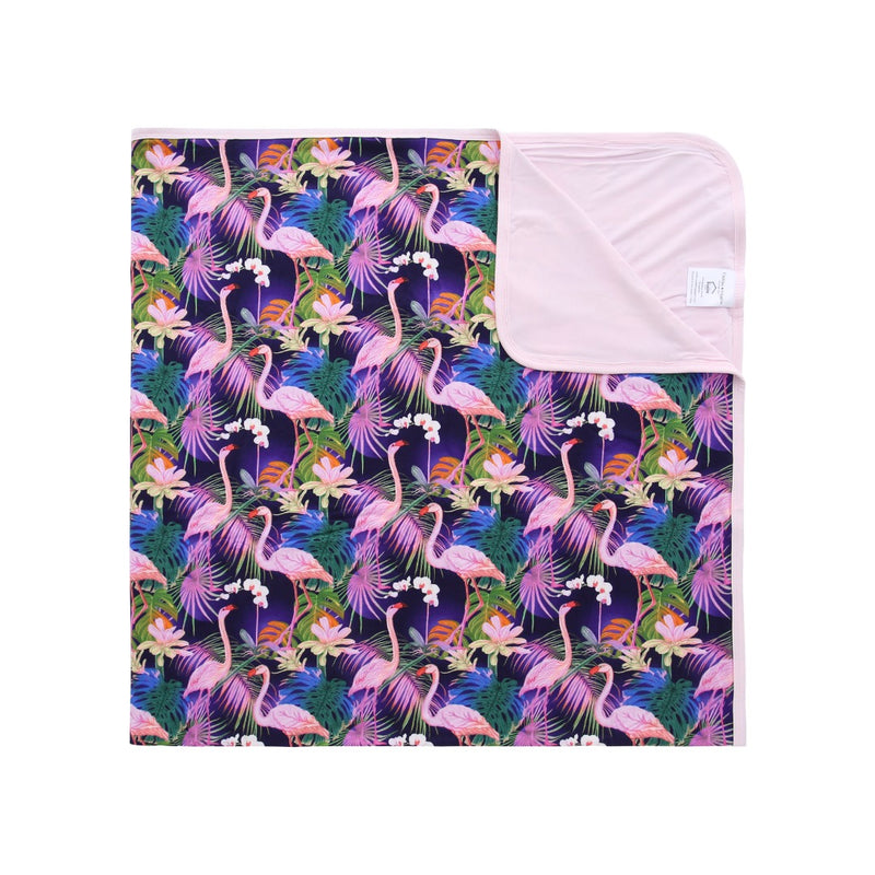 Double Sided Blanket - Neon Flamingo
